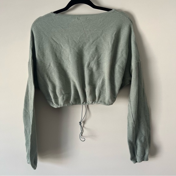 Forever 21 Sage Green Cropped Drawstring Top - Picture 8 of 8